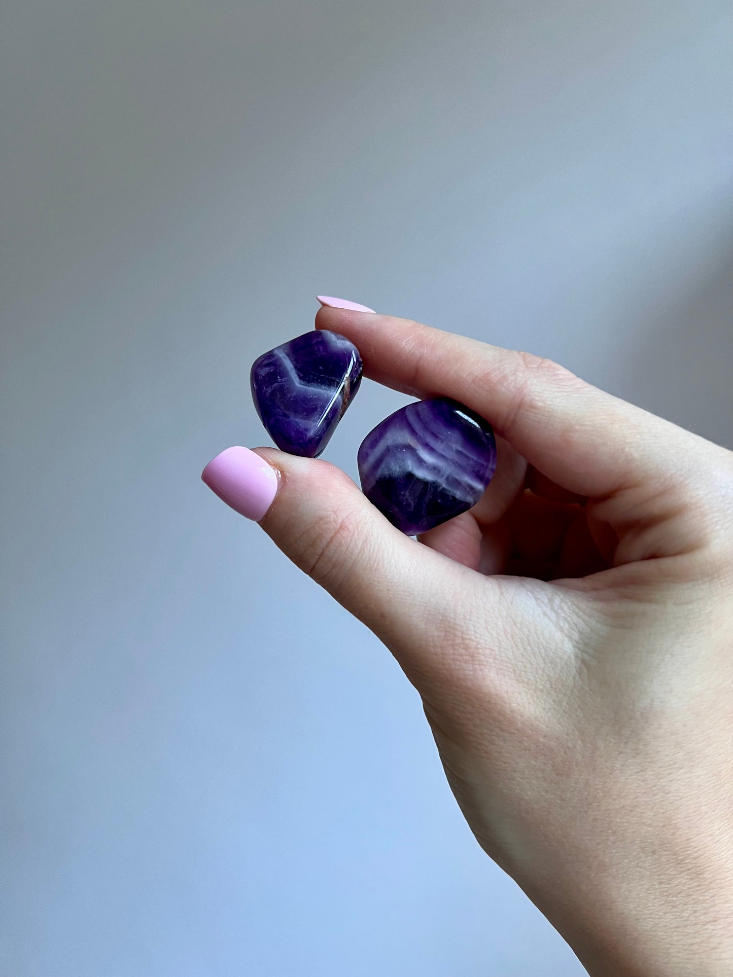 Banded African Amethyst tumbled stone