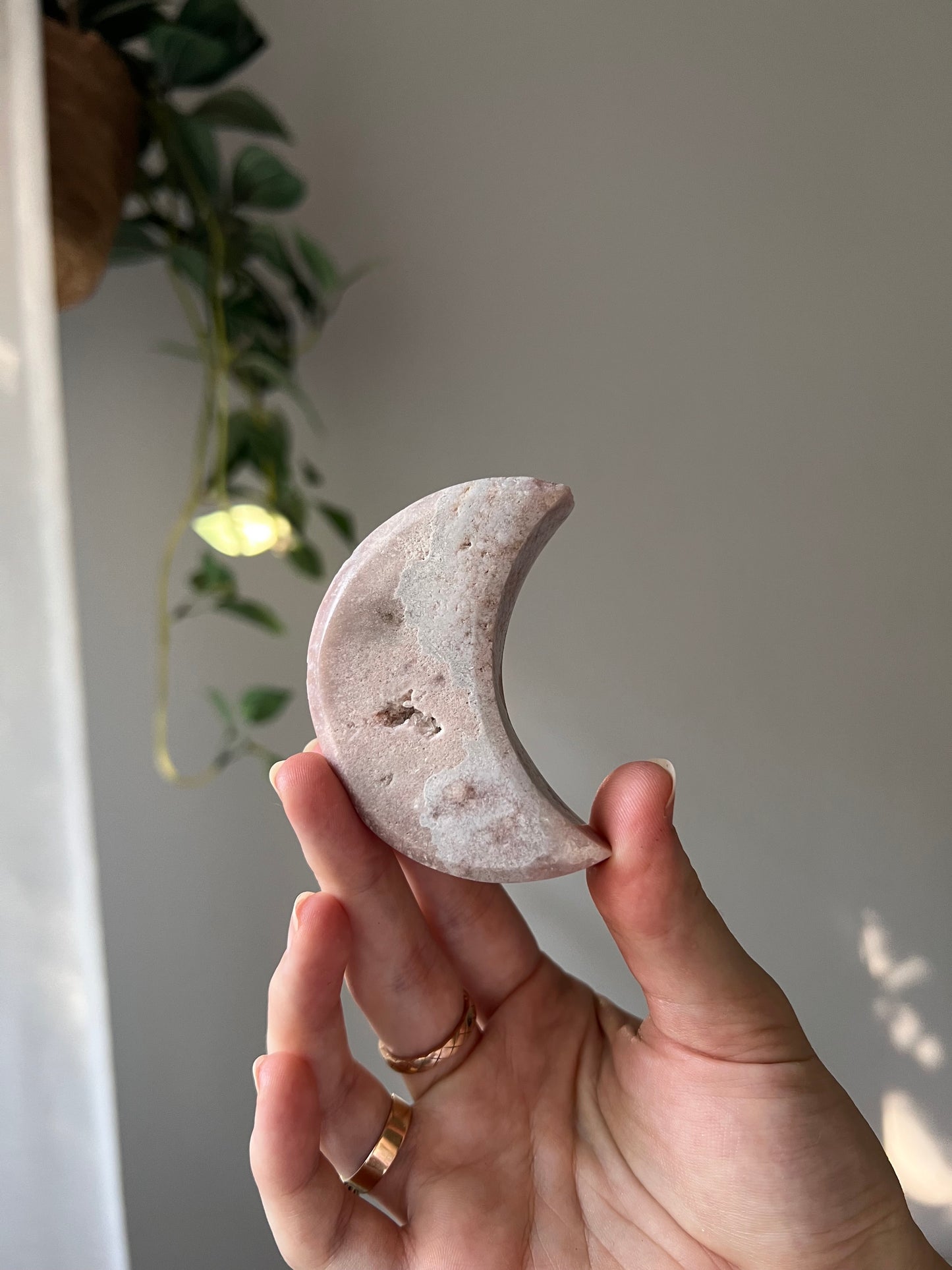 Pink Amethyst crescent moon from Brazil
