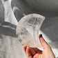 Clear Quartz crescent moon bowl from Brazil
