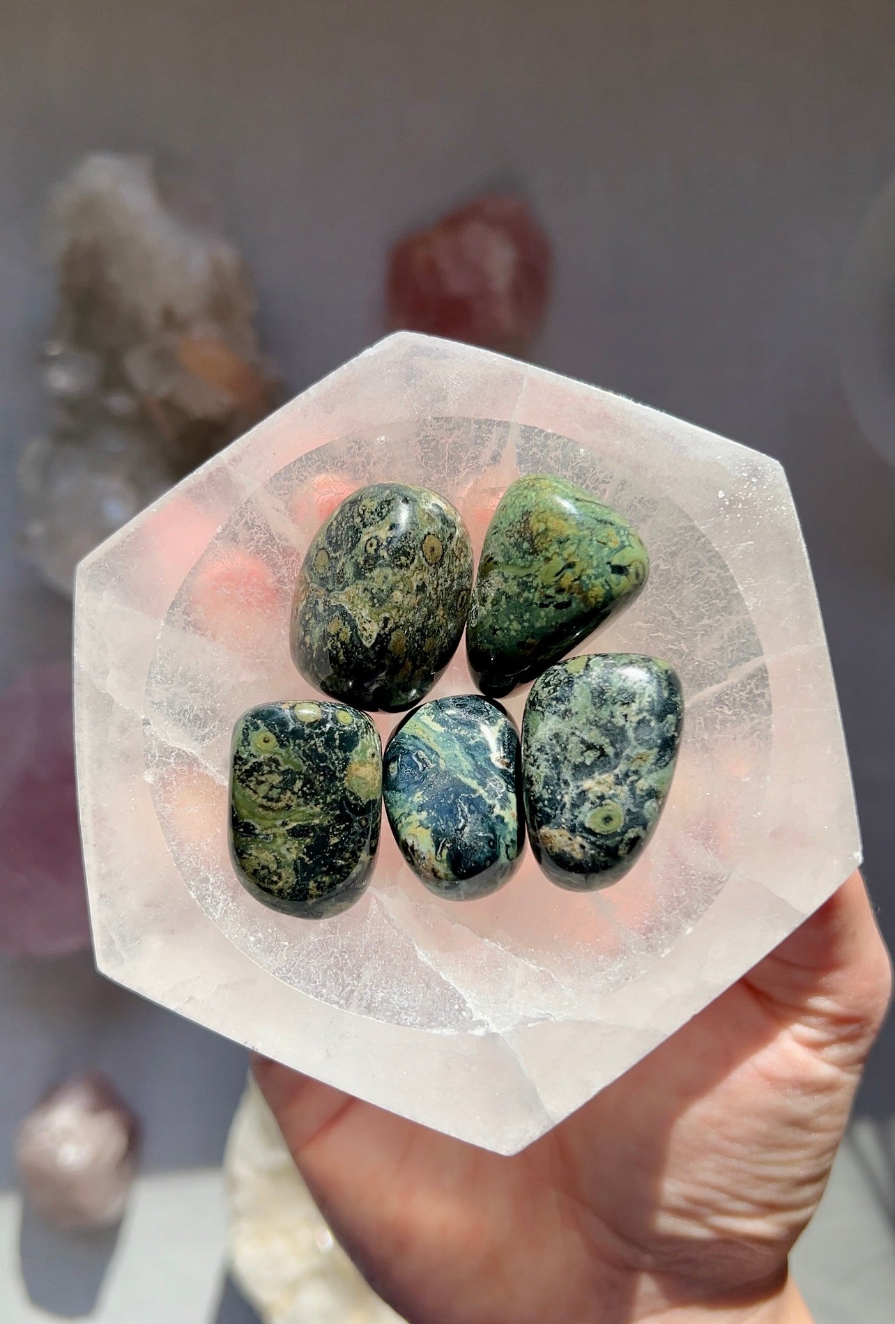 Kambaba Jasper tumbled stone from Madagascar