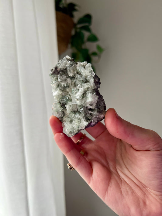 Green Apophyllite on Basalt from India