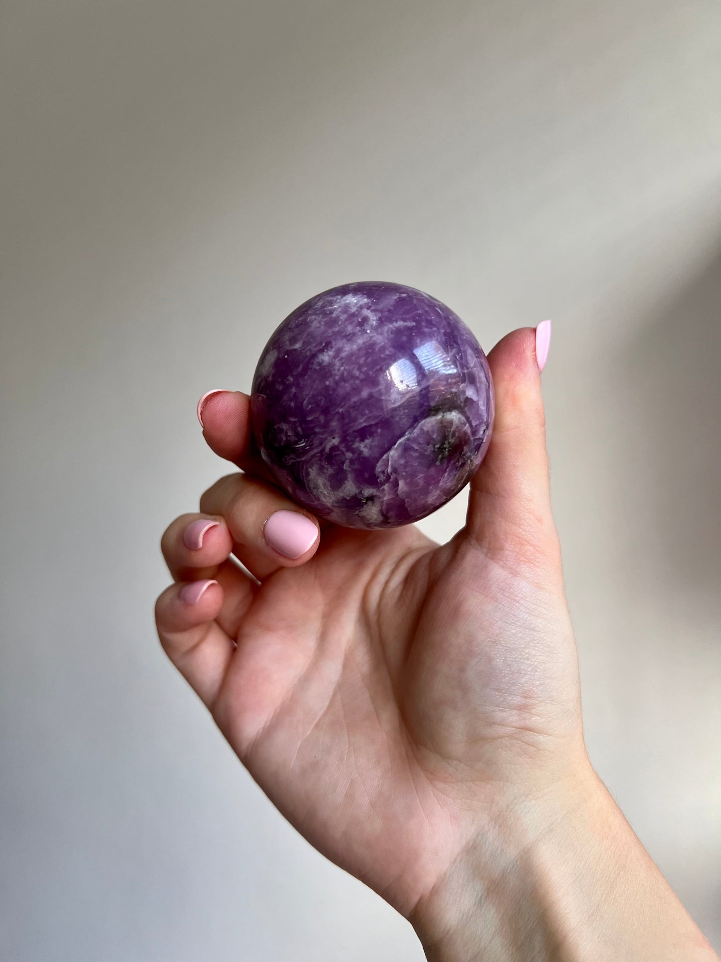 Lepidolite sphere from Brazil