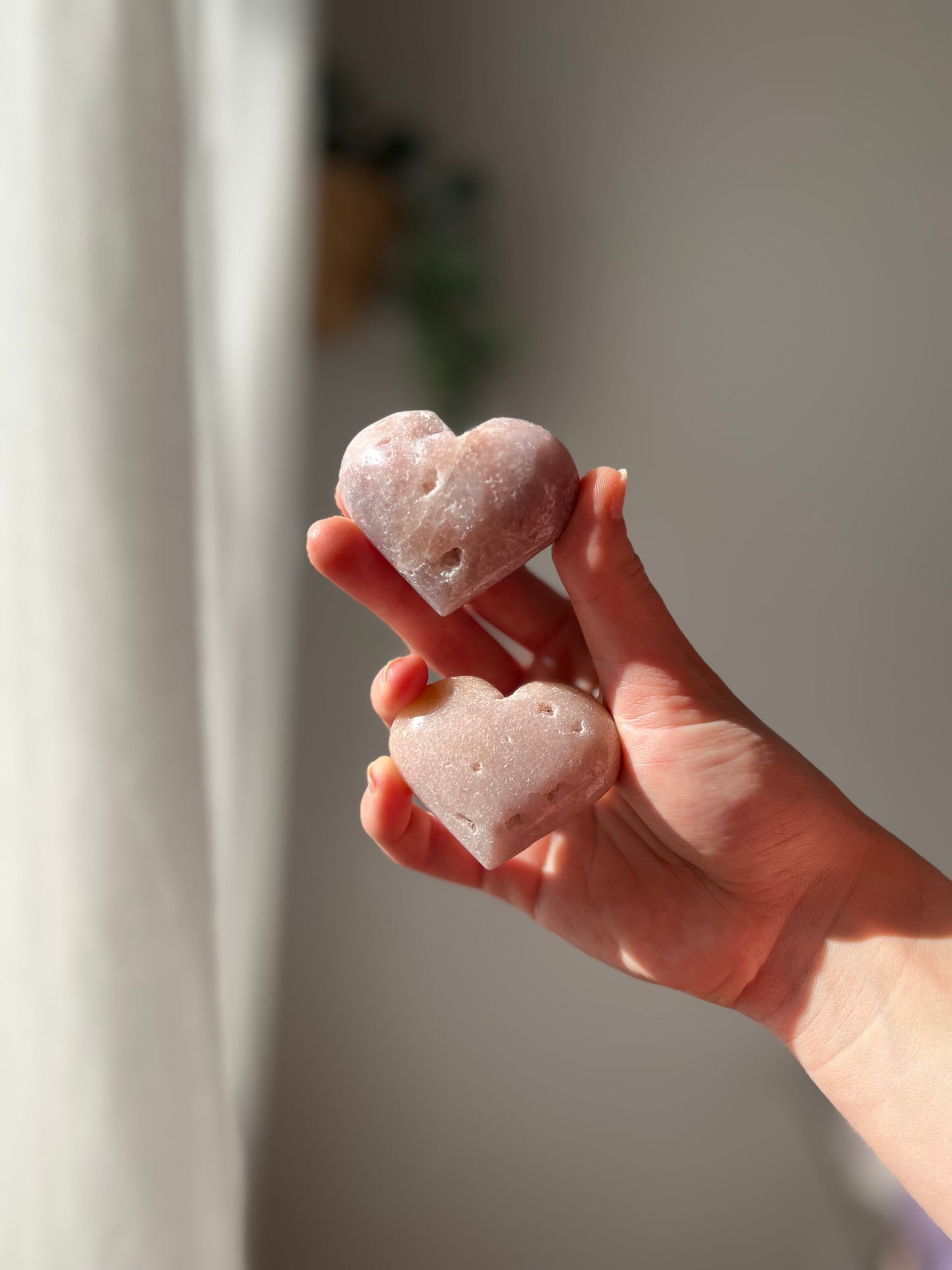 Pink Amethyst heart from Brazil