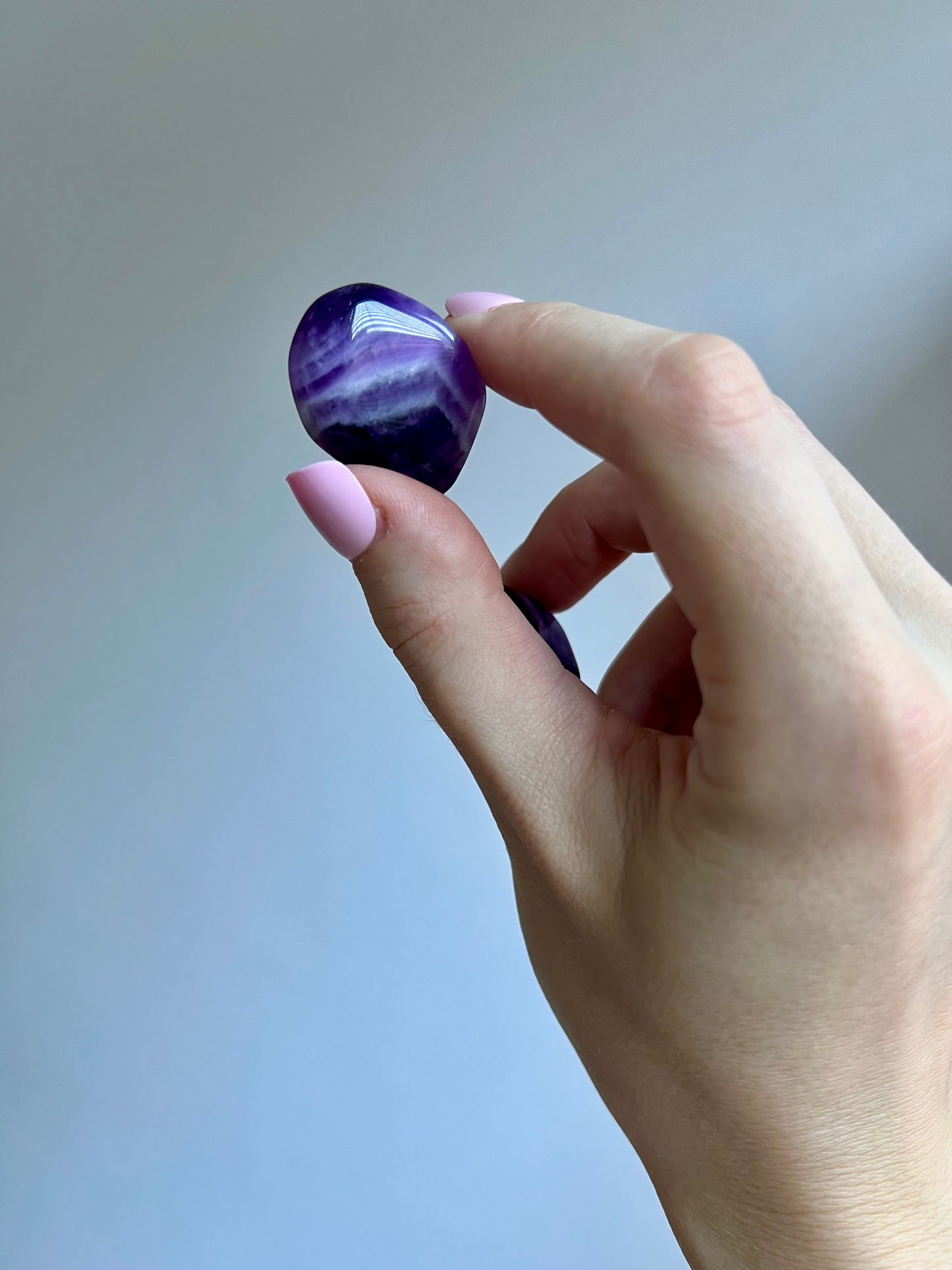 Banded African Amethyst tumbled stone