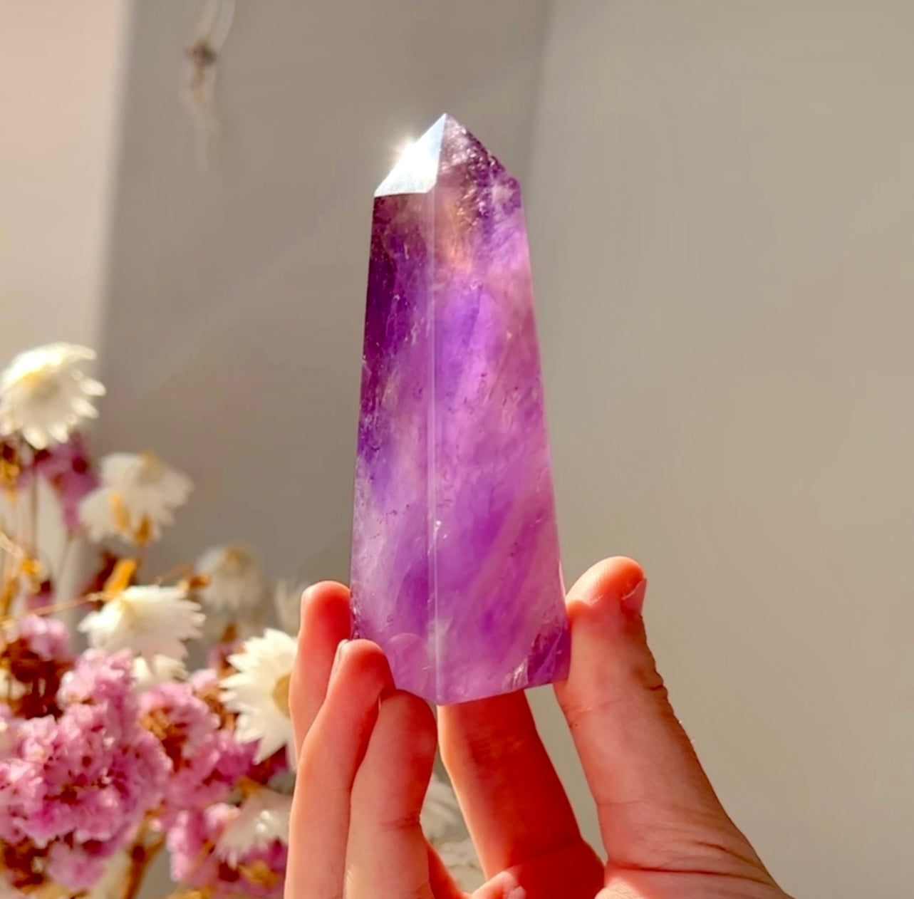 A grade Unheated natural Ametrine Obelisk from Brazil 01