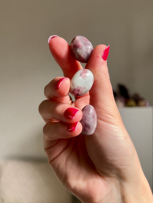 Pink Tourmaline tumbled stone from Brazil