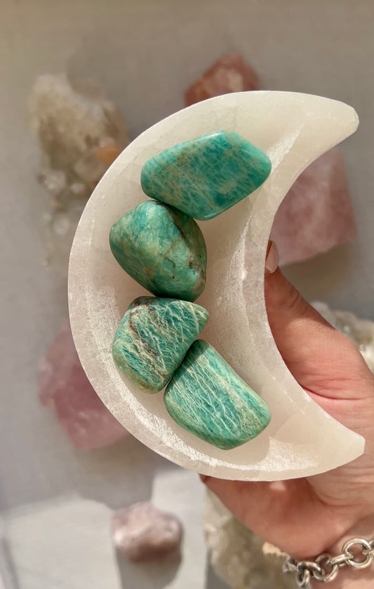 Amazonite tumbled stone from Brazil