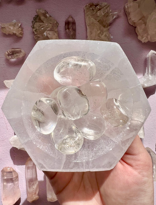 AAA grade Clear Quartz tumbled stones from Brazil