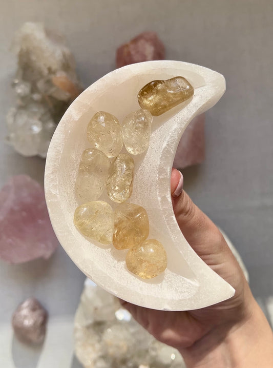 Natural light Citrine tumbled stone from Africa