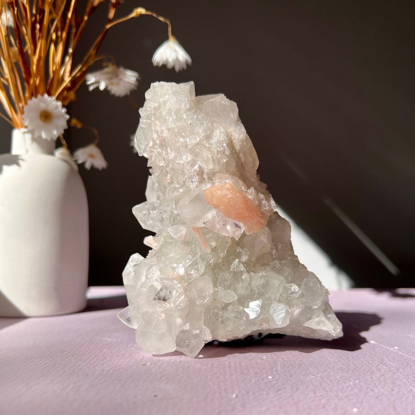 Apophyllite and Stilbite Cluster from India