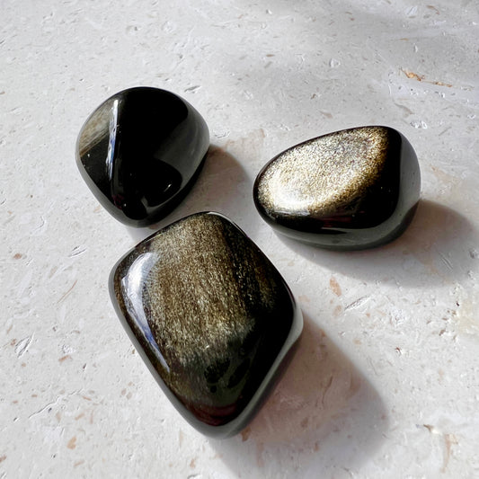 Gold Sheen Obsidian tumble stone