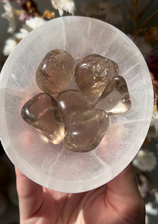 Smokey Quartz tumbled stone from Brazil