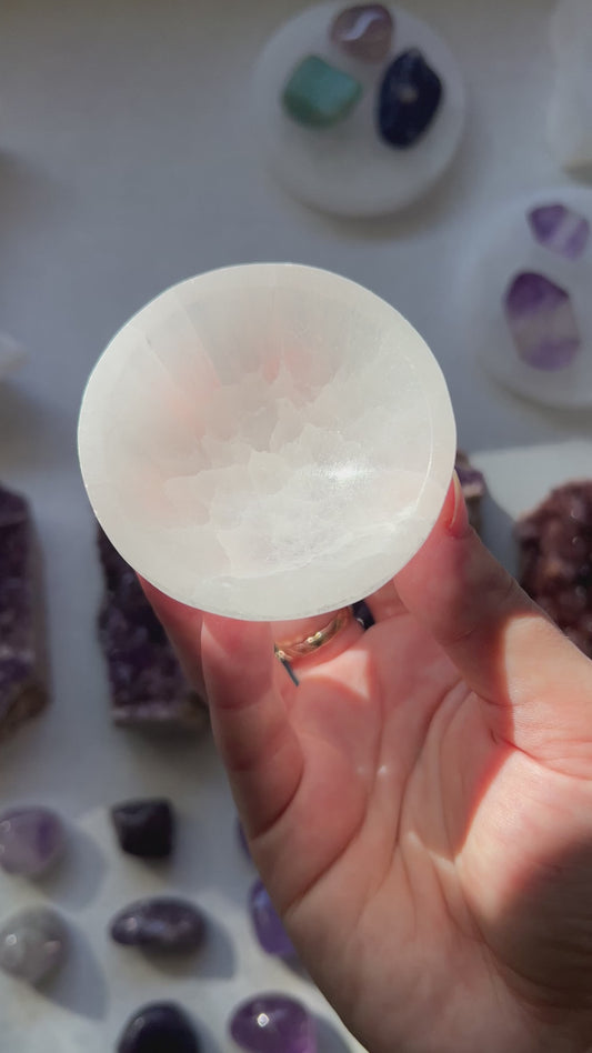 Selenite charging bowl from Morocco